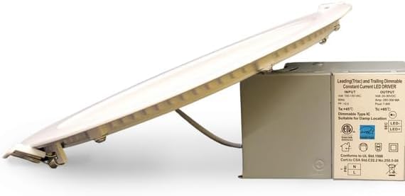 WSL Lámpara de techo LED empotrable ultrafina de 4/6/8 pulgadas 5CCT, 1100 lúmenes, regulable, 2700K-6000K