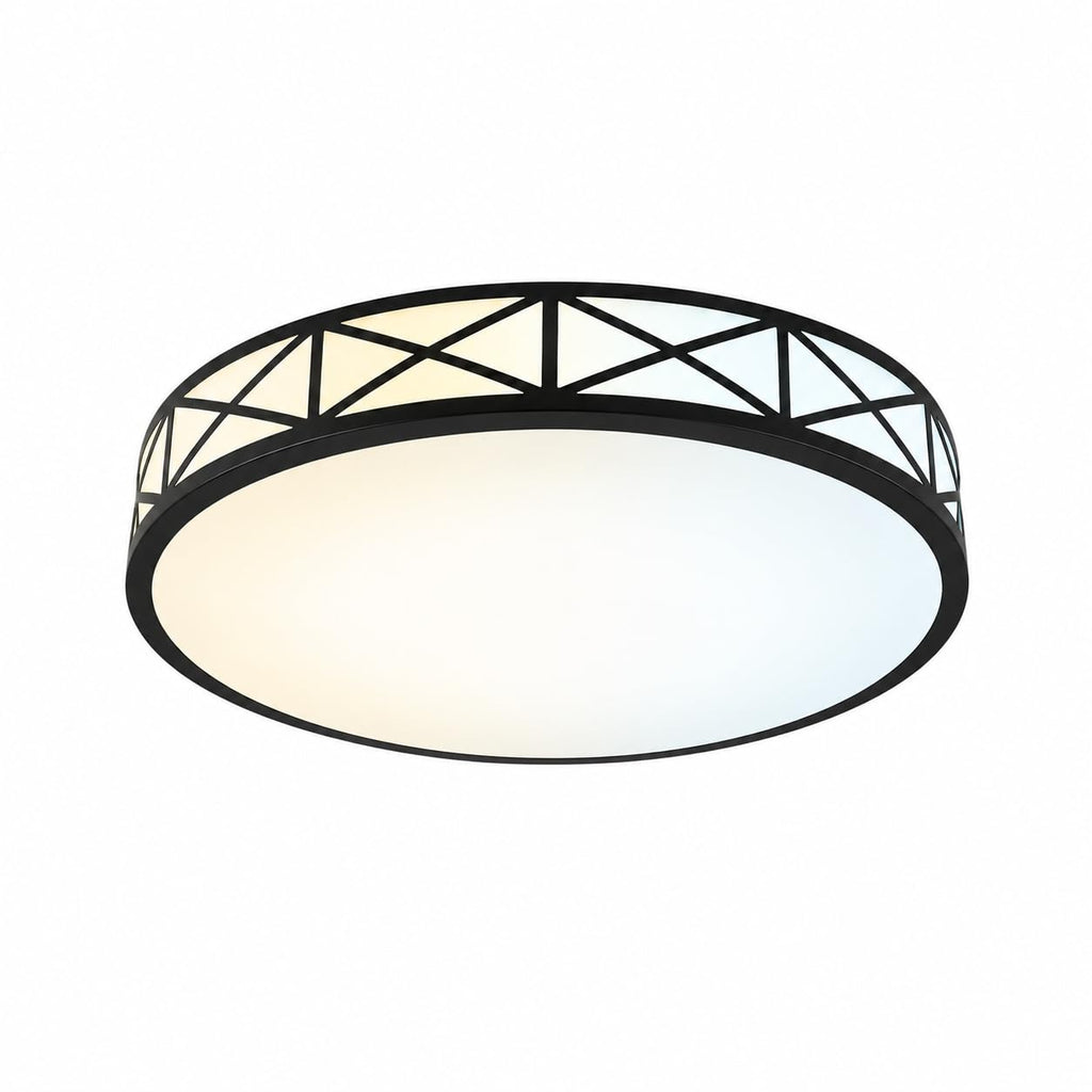 14 Inch LED Flush Mount Ceiling Light Fixture - TRIAC Dimmable - 25W Power, 1750LM - Modern Criss Ceiling Light for Bedroom, Kitchen, Bathroom, Home & Office - ETL Certified - Black