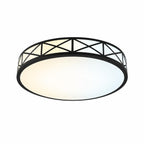 14 Inch LED Flush Mount Ceiling Light Fixture - TRIAC Dimmable - 25W Power, 1750LM - Modern Criss Ceiling Light for Bedroom, Kitchen, Bathroom, Home & Office - ETL Certified - Black