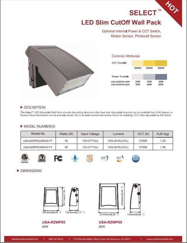 Wall Light for Use in Home, Commercial or Industrial Outdoor Lighting & Spot Light