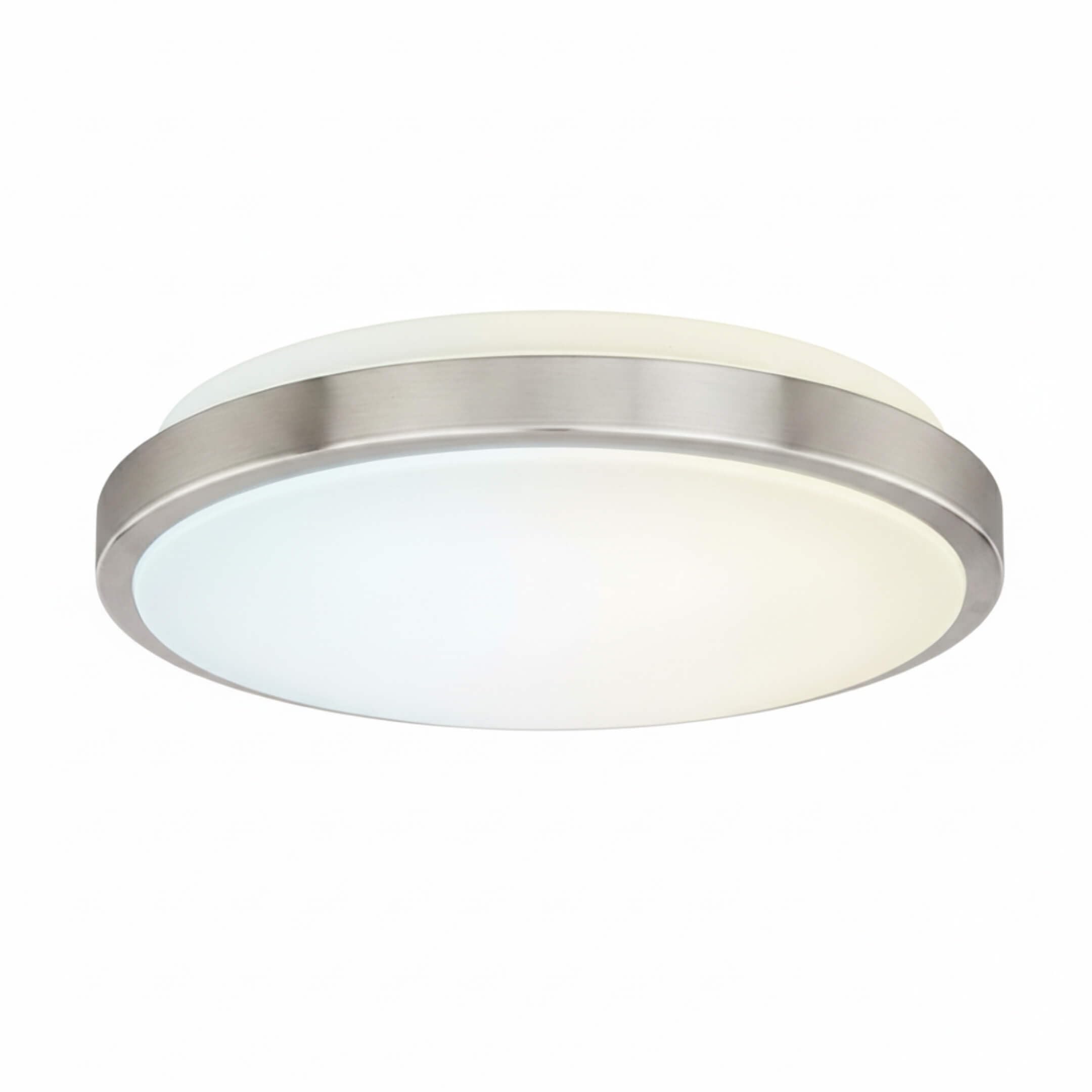 12 Inch LED Flush Mount Ceiling Light Fixture - TRIAC Dimmable - 15W Power, 1050LM - Modern Single Ring Ceiling Light for Bedroom, Kitchen, Bathroom, Home & Office - ETL Certified - Silver Main image