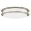 14 and 16 Inch LED Flush Mount Ceiling Light Fixture - TRIAC Dimmable - 25W Power, 1750LM - Modern Double Ring Ceiling Light- Silver/Brushed Nickel and Black