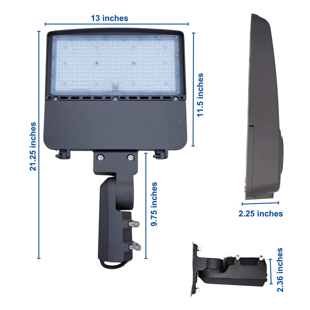 150W LED Parking Lot Light, 24000LM 5700K Daylight Outdoor Flood Light, IP65 Waterproof for Pole Barn, Stadium, Driveway, Gym - 0-10V Dimmable, 100-277V