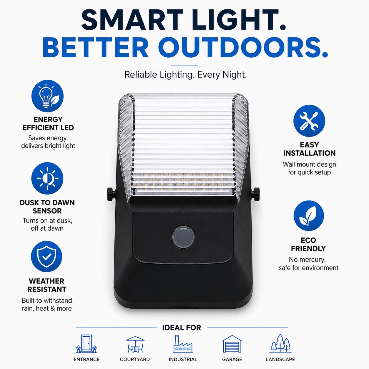 World Smart LED Wall Light for Use in Home, Commercial or Industrial Outdoor Lighting & Spot Light