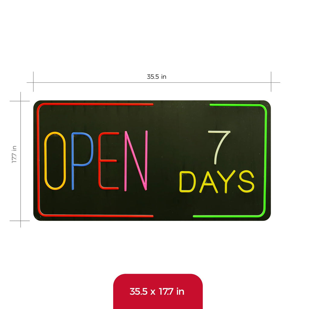 LED Sign, 35.5" x 17.7", RGB, Bright Neon, Energy-Efficient, Safe, Durable - Open Sign, Open 24x7 Sign, Cigarettes and Cigar Sign, CBD Sign, Deli, VAPE Sign, Kratom Sign, Pizza Sign, Liquor Sign, Beer Cave Sign, Beer & Wine Sign. Lottery Sign, Hookah Sign