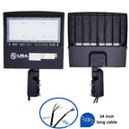 150W LED Parking Lot Light - Black 150W 5700K 24000 LM Pole barn, Street Outdoor Flood Light, Outside IP65 Weatherproof Commercial Electric Pole Lights