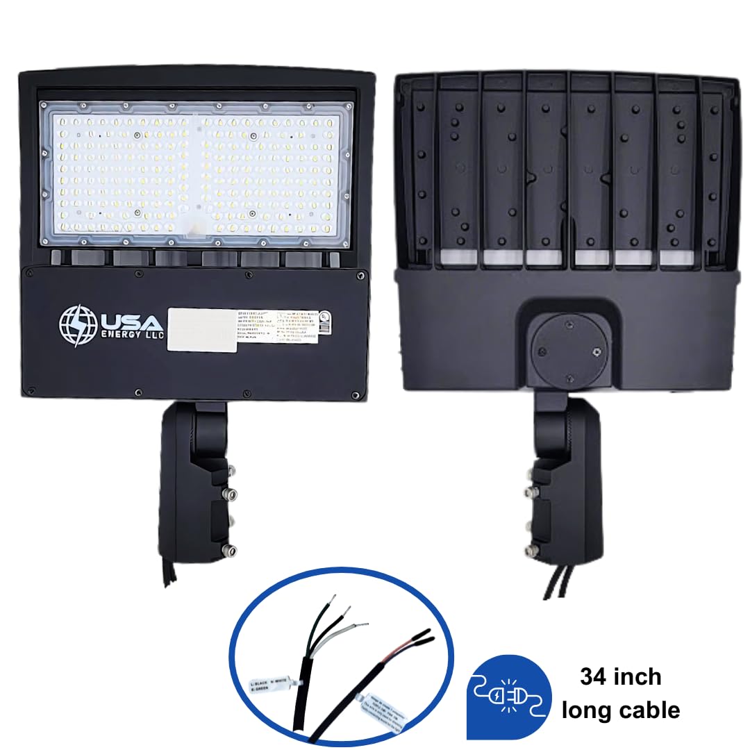 150W LED Parking Lot Light - Black 150W 5700K 24000 LM Pole barn, Street Outdoor Flood Light, Outside IP65 Weatherproof Commercial Electric Pole Lights