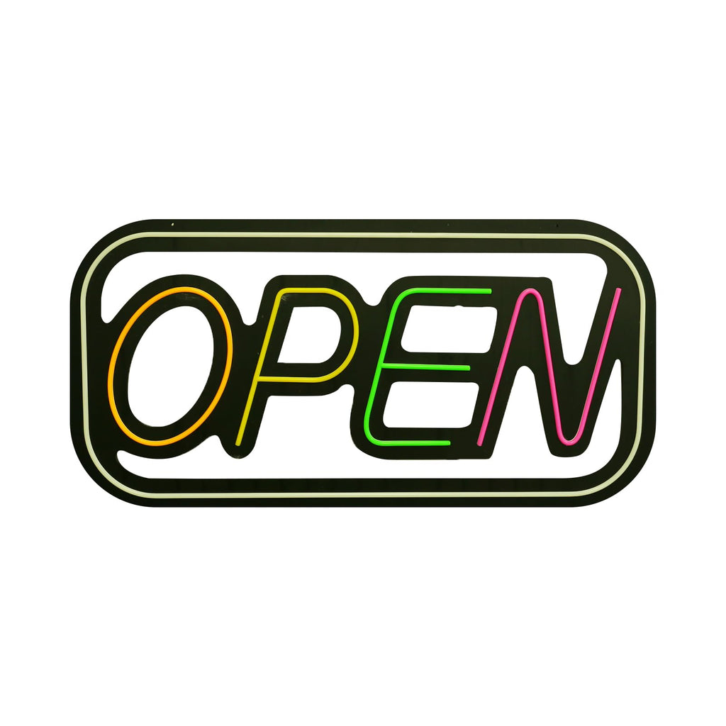 LED Sign, 35.43" x 17.71", RGB, Bright Neon, Energy-Efficient, Safe, Durable - Open Sign
