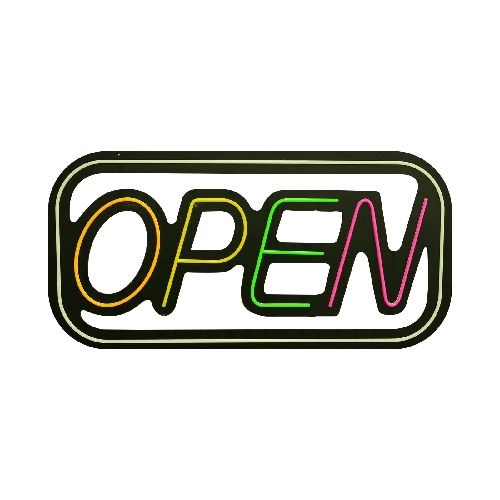 LED Sign, 35.43" x 17.71", RGB, Bright Neon, Energy-Efficient, Safe, Durable - Open Sign