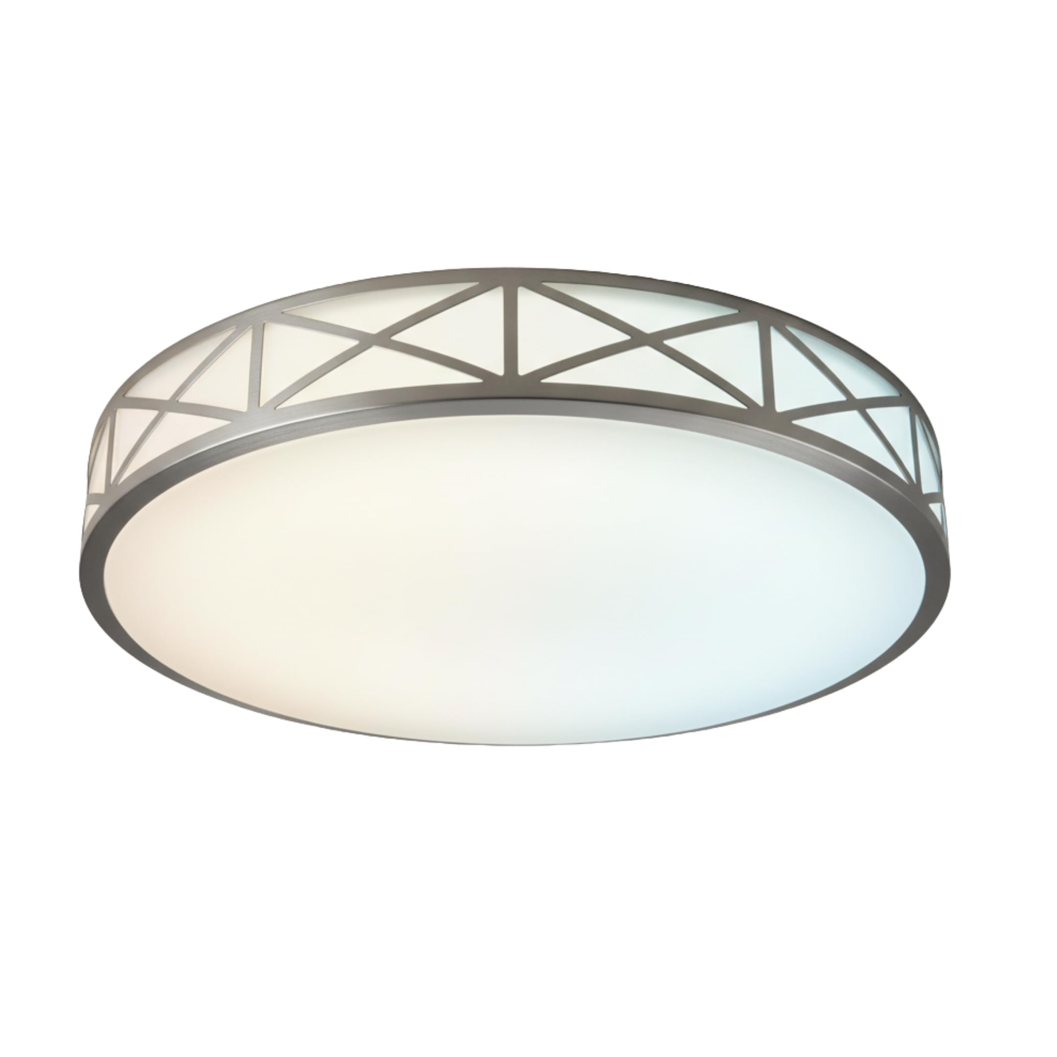 14 Inch LED Flush Mount Ceiling Light Fixture - TRIAC Dimmable - 25W Power, 1750LM - Modern Criss Ceiling Light for Bedroom, Kitchen, Bathroom, Home & Office - ETL Certified - Silver Main image