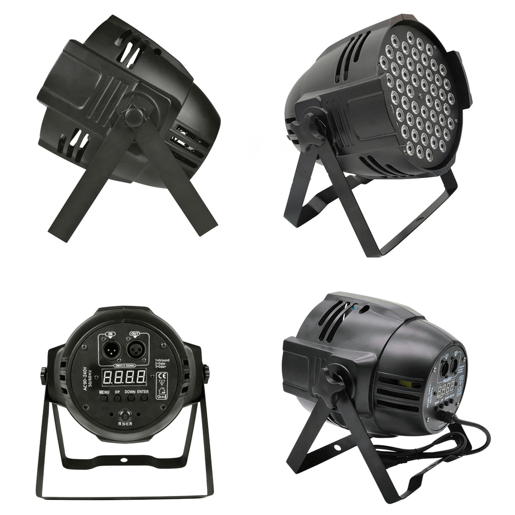 DJ Lights DMX Sound Activated, 54 x 3W LED Par Lights- RGB Stage Light DMX, DJ Par Lighting for Concert, Wedding, Party, Bar, Stage Lighting (1)