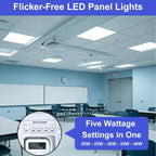 2x4, 2x2, 1x4 ft Led Flat Panel Lights, Selectable Color Temp CCT Upto 6500K Dimmable Recessed Drop Ceiling Light, No Flicker, Easy to Install, Garage, Office, Residential, Warehouse.