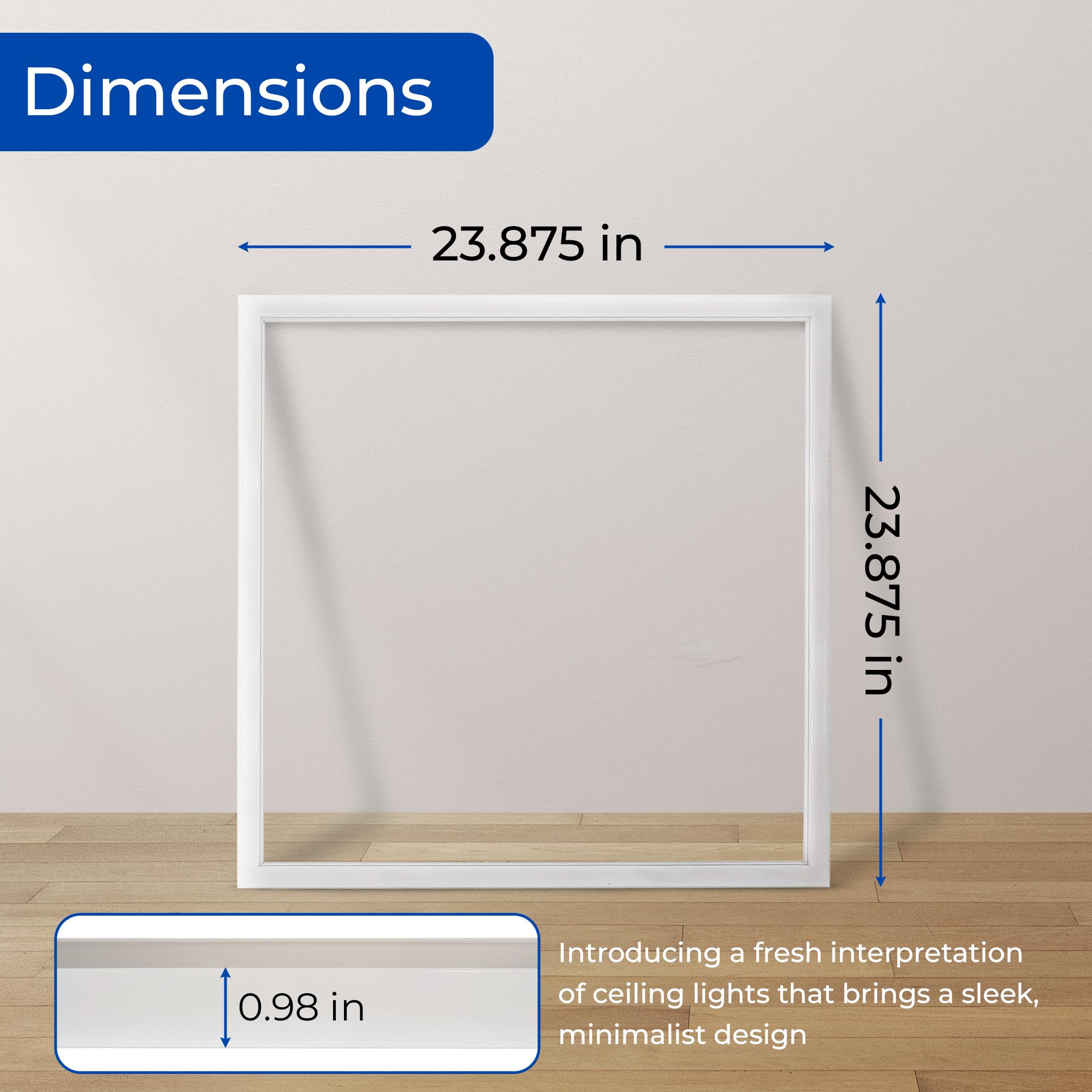 World Smart 2x2 FT Edge-Lit LED Panel Light 6 Pack, 5CCT 3000K-6500K & 3 Wattage Options (20W/30W/40W), 0-10V Dimmable Drop Ceiling Lights, 100-277V, Damp Rated Secondary image