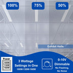 320W | 240W | 160W LED Linear High Bay Light Fixture CCT, 4000K/5000K/6500K LED Workshops Light, 0-10V Dimmable UL/DLC Lighting for Warehouse, Exhibit Halls, Supermarkets, Proudly Made in The USA