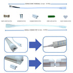 8FT LED Shop Light Fixture - White 25 Pack T8 Integrated Tube Lights 60W 9600LM 6500K Bulbs Super Bright Strip Cover, Linkable Lighting for Shop Light Bedroom, Garage, Warehouse, Workshop,Ceiling