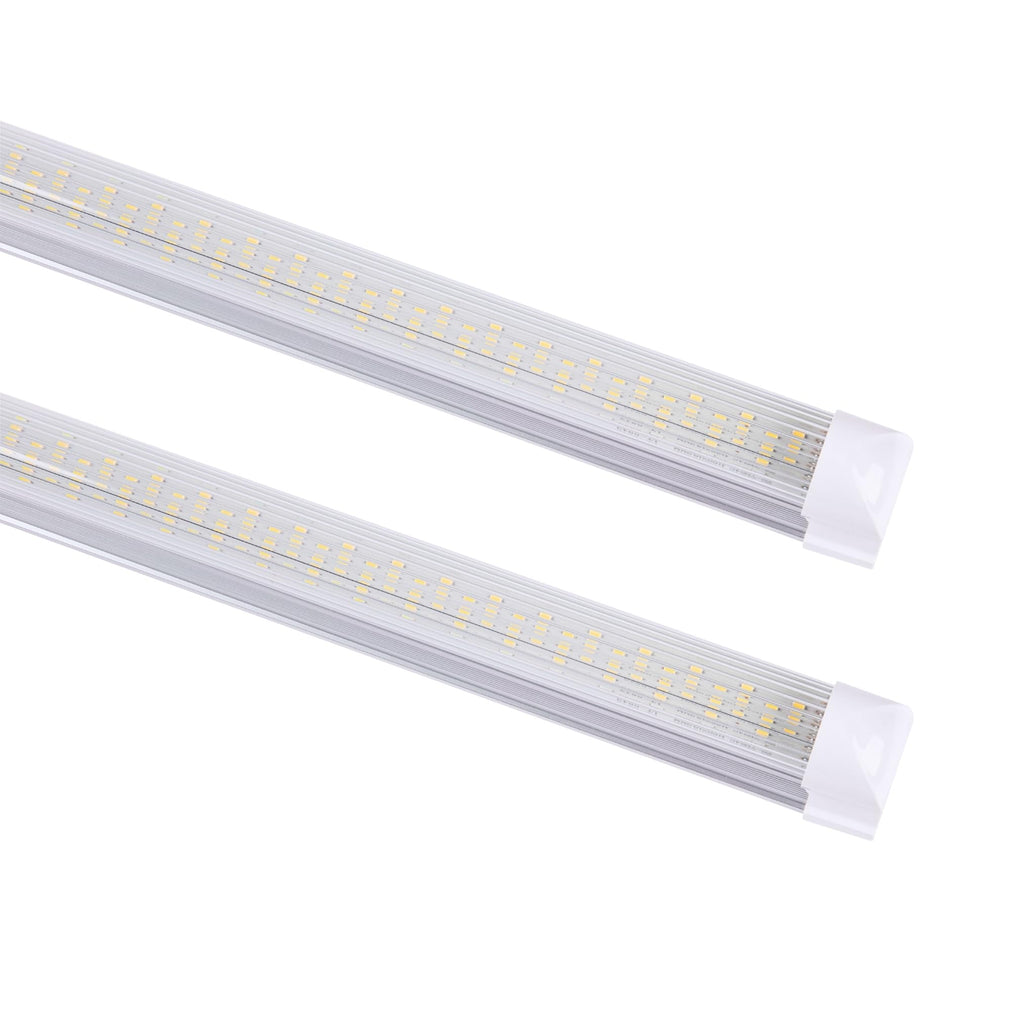 8FT LED Shop Light Fixture - White 25 Pack T8 Integrated Tube Lights 60W 9600LM 6500K Bulbs Super Bright Strip Cover, Linkable Lighting for Shop Light Bedroom, Garage, Warehouse, Workshop,Ceiling