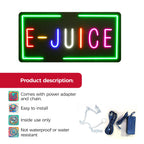 Letrero LED, 35.43" x 17.71", RGB, Neón Brillante, Eficiencia Energética, Seguro, Duradero - Letrero E-JUICE