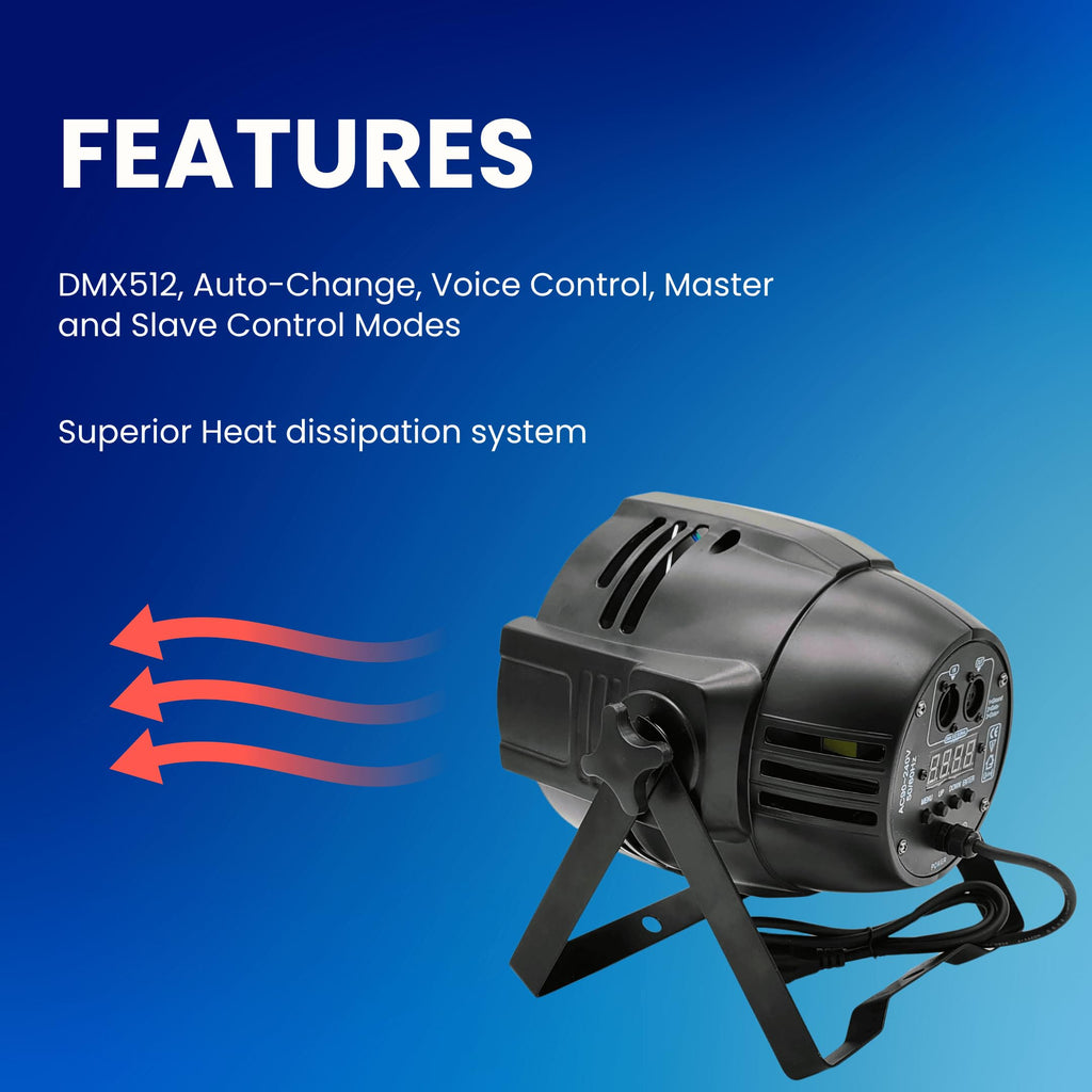 DJ Lights DMX Sound Activated, 54 x 3W LED Par Lights- RGB Stage Light DMX, DJ Par Lighting for Concert, Wedding, Party, Bar, Stage Lighting (1)