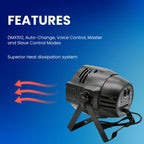DJ Lights DMX Sound Activated, 54 x 3W LED Par Lights- RGB Stage Light DMX, DJ Par Lighting for Concert, Wedding, Party, Bar, Stage Lighting (1)