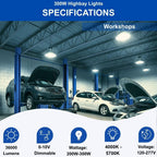 300W | 240W UFO High Bay LED Shop Light | Dimmable CCT Adjustable High BaynLights for Warehouse, Factory, Gym, Garage | IP65 Waterproof Energy-Efficient UFO Lights, Proudly Made in The USA
