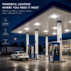 240W LED Canopy Light – UL/DLC Certified Gas Station Light, 120° Beam Angle Commercial Canopy Lights for Carport, Parking Garages, Warehouses, Loading Bays – 38,400LM 5700K Daylight – IP65 Waterproof