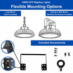 300W | 240W UFO High Bay LED Shop Light | Dimmable CCT Adjustable High BaynLights for Warehouse, Factory, Gym, Garage | IP65 Waterproof Energy-Efficient UFO Lights, Proudly Made in The USA