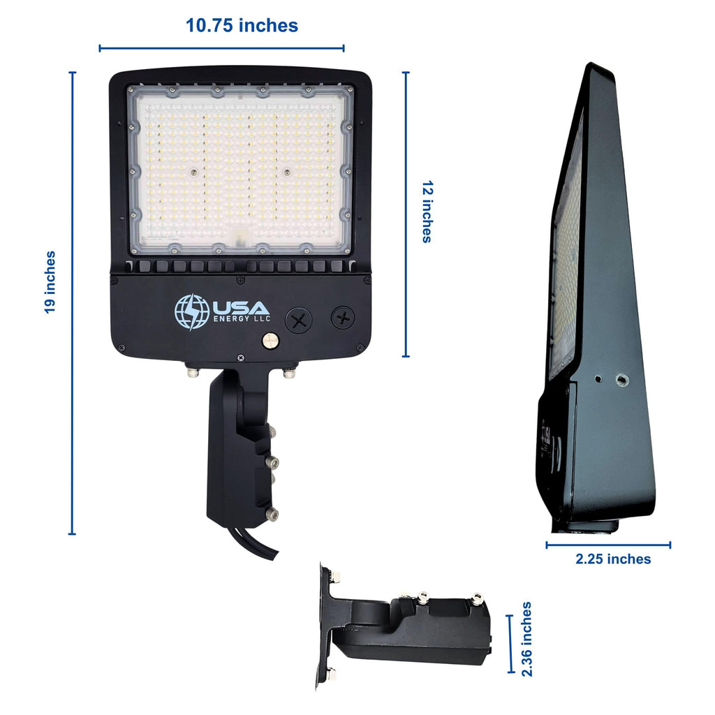 World Smart 150W LED Parking Lot Light with Photocell, Dusk to Dawn Outdoor Flood Light for Commercial Street & Area Lighting, Pole Barn, Street, Stadium - 5700K Daylight, 24000LM, IP65 Waterproof