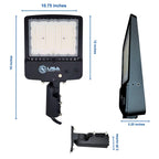 World Smart 150W LED Parking Lot Light with Photocell, Dusk to Dawn Outdoor Flood Light for Commercial Street & Area Lighting, Pole Barn, Street, Stadium - 5700K Daylight, 24000LM, IP65 Waterproof