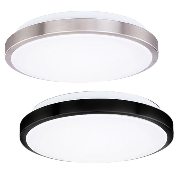 Flush Mount Ceiling Light 12" and 14"- Black and Silver – detail view