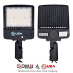 World Smart 150W LED Parking Lot Light with Photocell, Dusk to Dawn Outdoor Flood Light for Commercial Street & Area Lighting, Pole Barn, Street, Stadium - 5700K Daylight, 24000LM, IP65 Waterproof