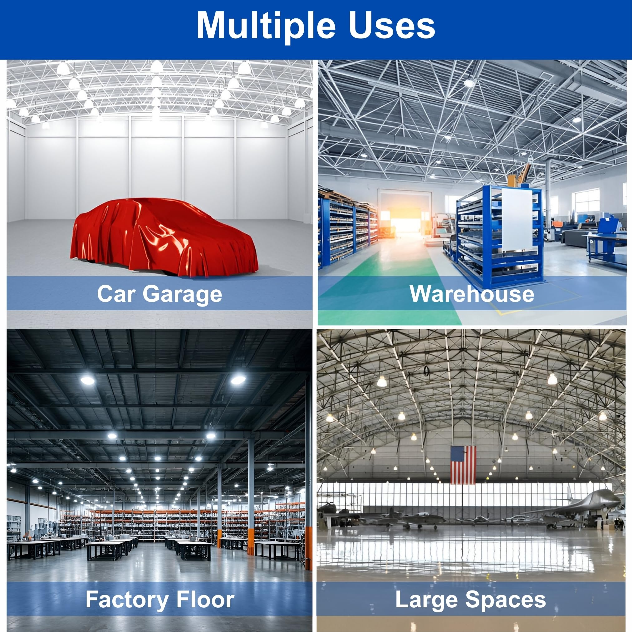 300W | 240W UFO High Bay LED Shop Light | Dimmable CCT Adjustable High BaynLights for Warehouse – packaging