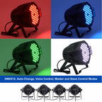 DJ Lights DMX Sound Activated, 54 x 3W LED Par Lights- RGB Stage Light DMX, DJ Par Lighting for Concert, Wedding, Party, Bar, Stage Lighting (1)