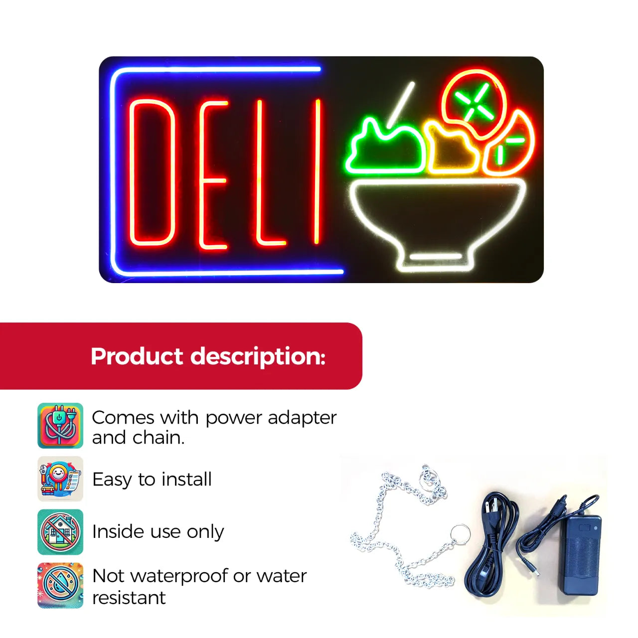 Neon Sign DELI Secondary image