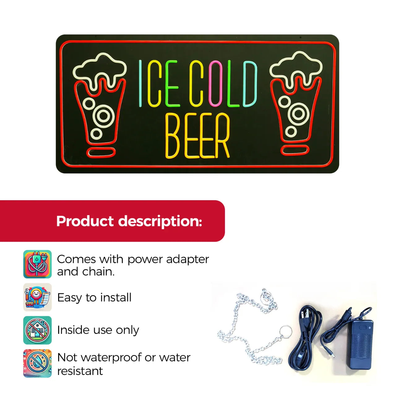 Neon Sign ICE COLD BEER Secondary image