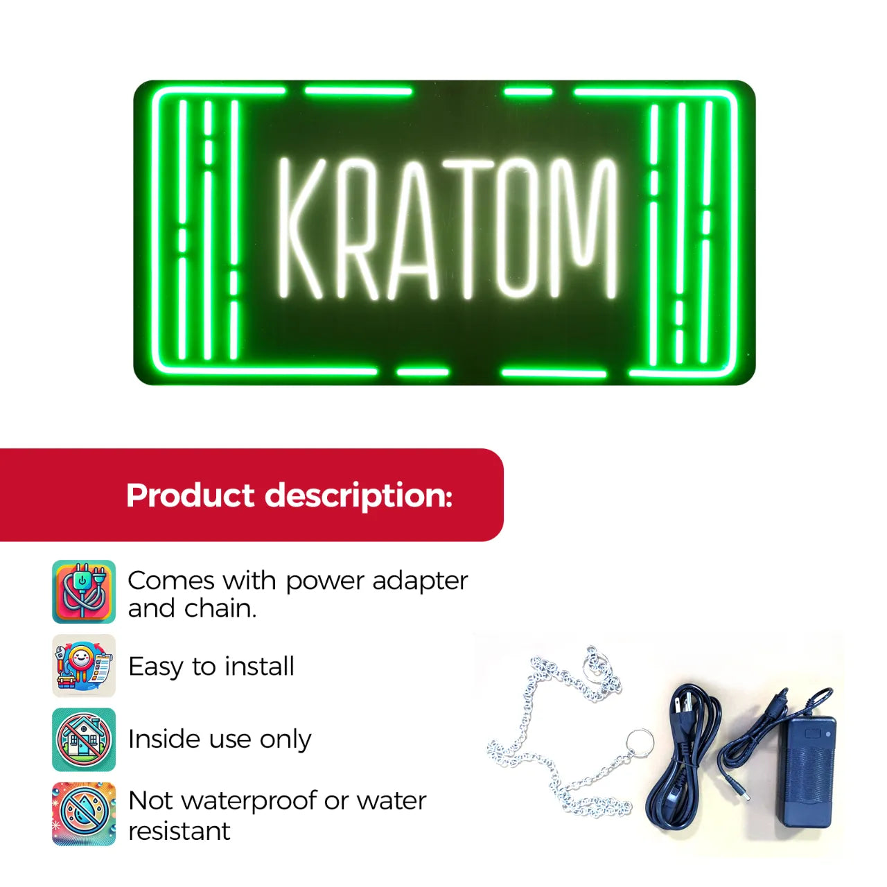 Neon Sign KRATOM Secondary image