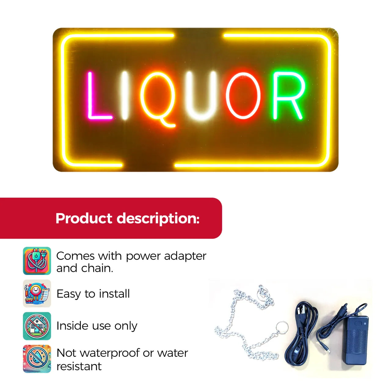 Neon Sign LIQUOR Secondary image
