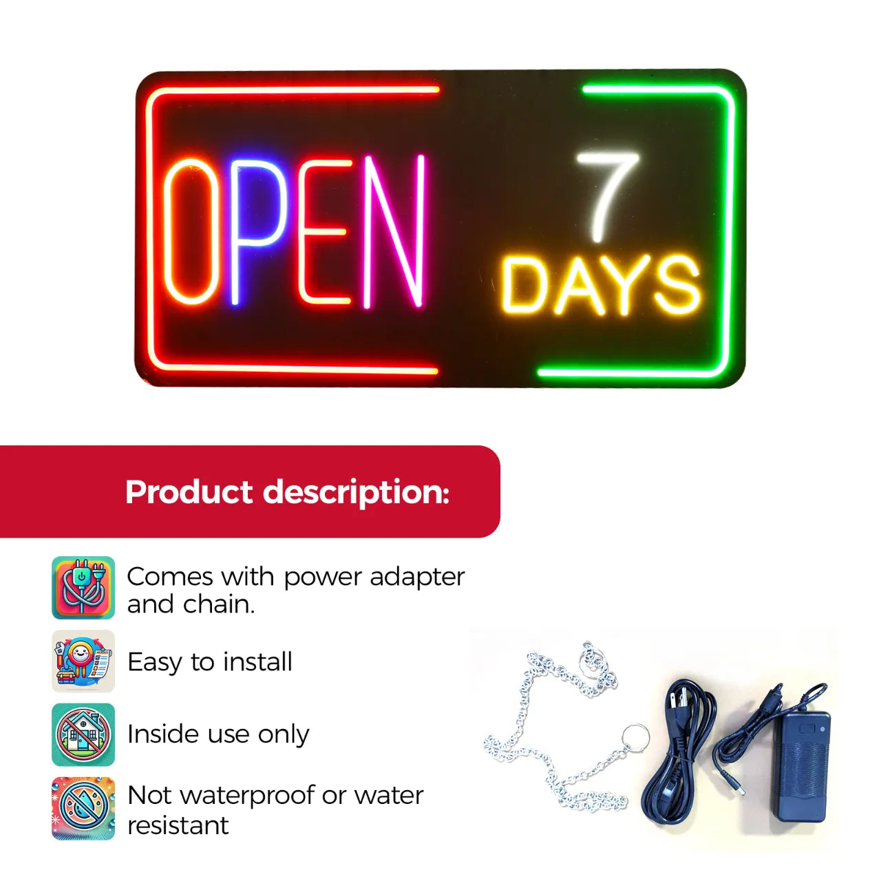 Neon Sign OPEN 7 DAYS Secondary image
